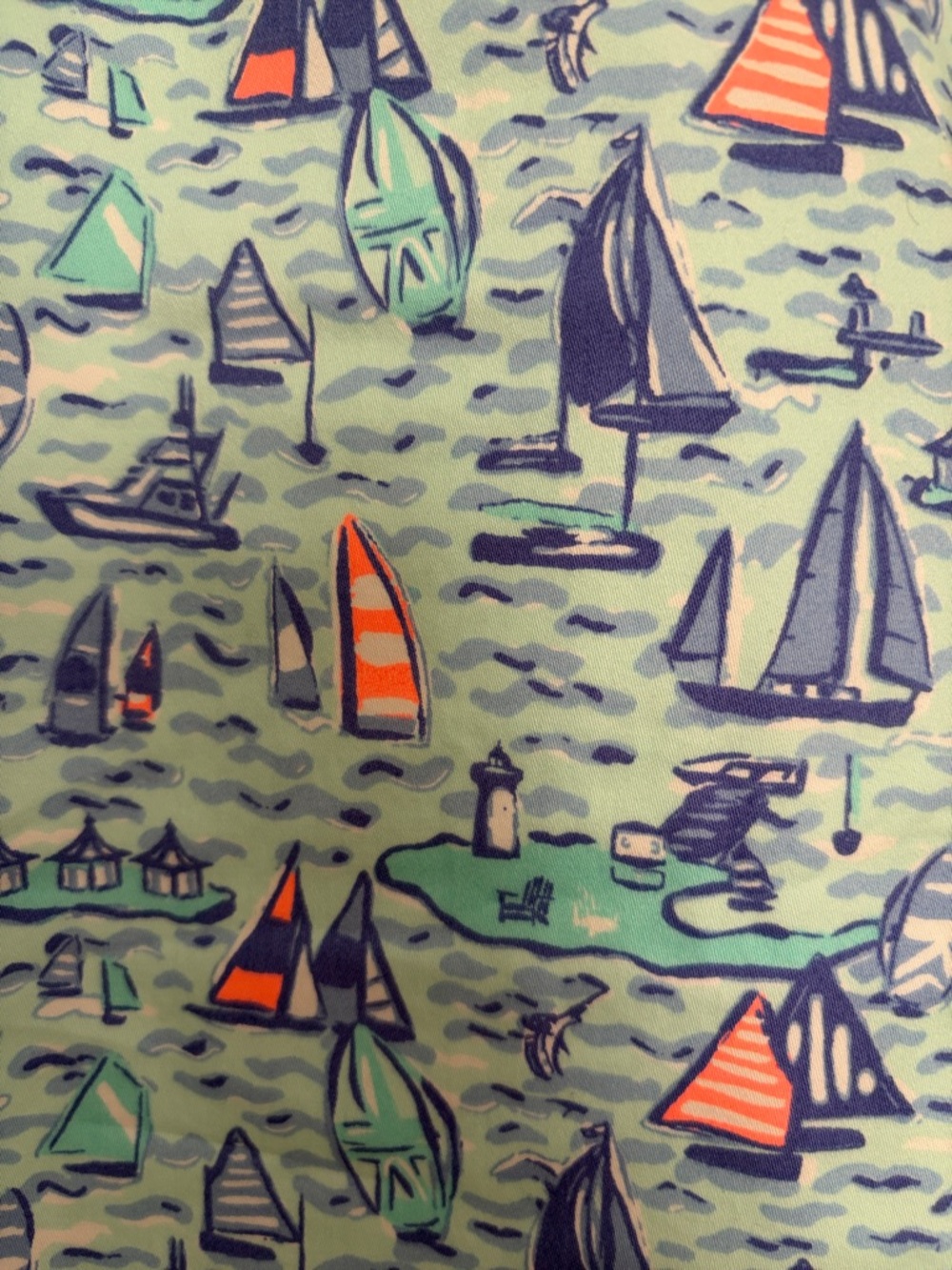 NWOT Vineyard Vines Crystal Blue Sailboat Print diamond back dress Girls 12 - Picture 2 of 4